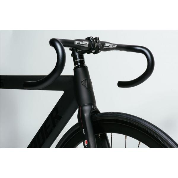 ピストバイク 黒 完成車 Leader Bikes 自転車 リーダーバイク 735tr Mat Black ストリート シングル エアロフレーム カーボン アルミ 軽量 おしゃれ おすすめ カスタム Leaderbikes 735tr Black ピストバイクショップfavus