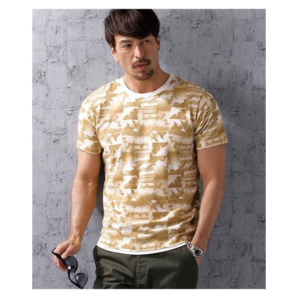 スマート見えする総柄フォトプリントレイヤードtシャツ メンズ M 10l インナーとしてもさりげなく存在感を主張する脇役にも 大きいサイズ メンズ Zzy4cc0037 Style Gear By ニッセン 通販 Yahoo ショッピング