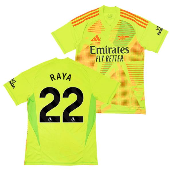 2024-25シーズン アーセナル 背番号22 ダビド・ラヤ adidas ○アーセナル 24-25 GK 半袖 ユニフォーム No.22 ラヤ