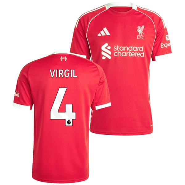 adidas ○リバプール 25-26 ホーム 半袖 ユニフォーム No.4 フィルジル
