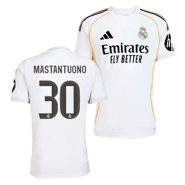 ●レアルマドリード 25-26 ホーム 半袖 ユニフォーム No.30 マスタントゥオーノ【adidas/アディダス】(JJ1931/30M)