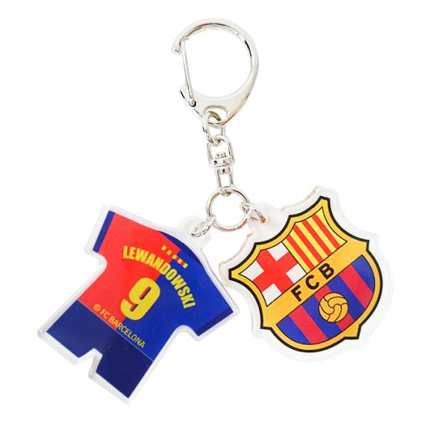 FCバルセロナ オフィシャル アクリルキーホルダー 2連チャーム No.9 レバンドフスキ(BCN87769)