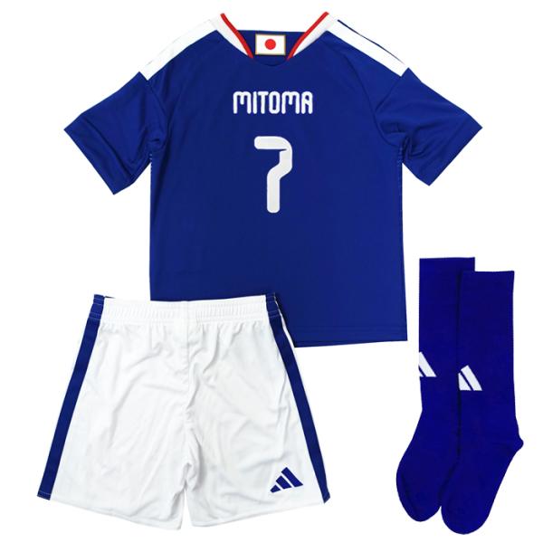 ●キッズ アディダス サッカー日本代表 2026 ホーム レプリカ ユニフォーム セット No.7 三笘 薫【adidas/アディダス】(JZ9676/7M)
