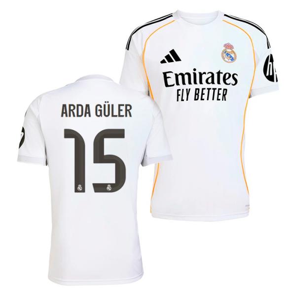 ●レアルマドリード 25-26 ホーム 半袖 ユニフォーム No.15 アルダ・ギュレル【adidas/アディダス】(JJ1931/15A)