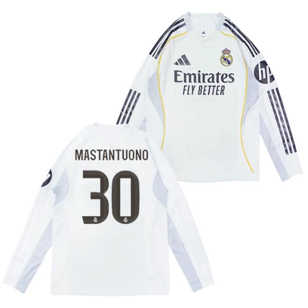 ○レアルマドリード 25-26 ホーム 長袖 オーセンティック ユニフォーム No.30 マスタントゥオーノ【adidas/アディダス】(JN8866/30M)