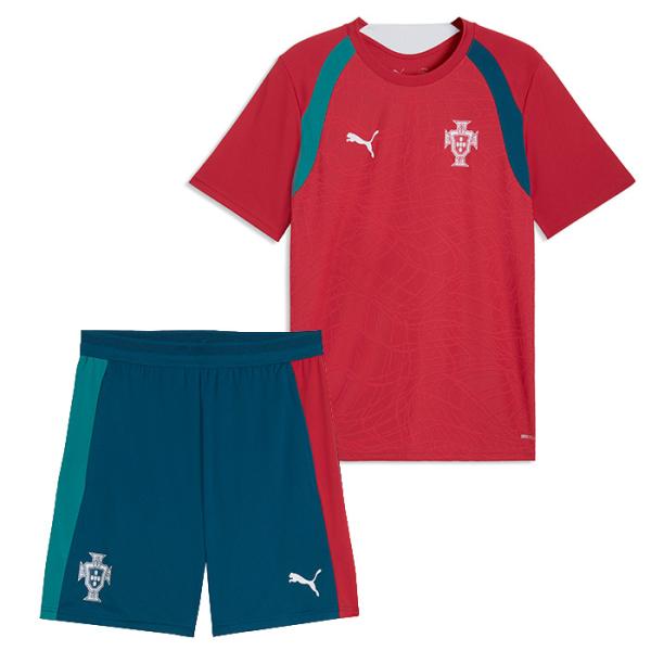 ●ポルトガル代表 2026 トレーニングシャツ 半袖＆ショーツ 上下セット(レッド×ネイビー)【PUMA/プーマ】(784767-16&784777-15)