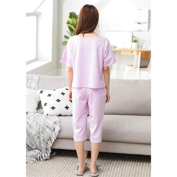 Sifuma 保障 パジャマ 半袖 レディース 上下セット 夏 綿 コットン 女性 レース 可愛い 部屋着 ナイティ ルームウェア