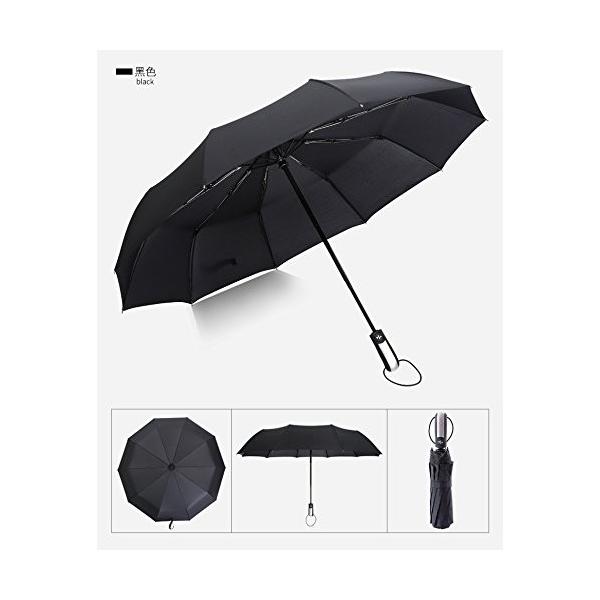 Gerbera 折り畳み傘 自動開閉 大きい 折りたたみ傘 ワンタッチ メンズ 風に強い 撥水 ブランド ネイビー 収納ケース付き 中古 ブラック
