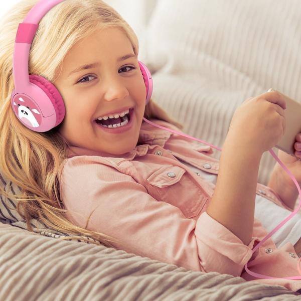 ｍpow 子供用ヘッドフォン 爆買い送料無料 かわいいパンダ仕様 有線 シェアポートとマイクを搭載した音量制限附きヘ ヘッドホンか ワイヤレス ヘッドセット