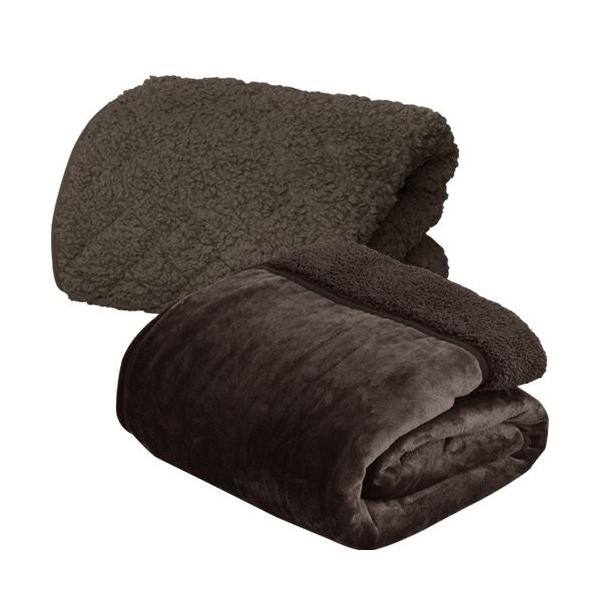 寒さ対策セット Heat Warm 発熱 あったか 当店限定販売 マイクロファイバー2枚合わせ毛布 シングル セット ブラ 敷パッド
