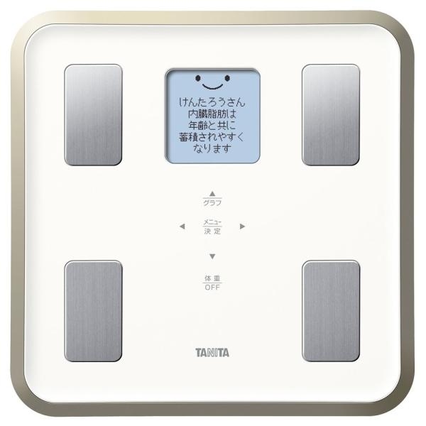 タニタ 体重 体組成計 体組成計 バックライト 日本製 体重 ホワイト ホワイト 810 Wh フルドット液晶の表示画面採用 顔イラストや応援メッセージ表示 Fチャレ本舗
