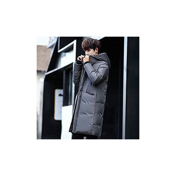 Jhijsc メンズ ダウンコート ロング コート 再入荷 予約販売 ダウンジャケット 秋冬 防寒 ビジネス 無地 大きいサイズ Xxl グレー 防風