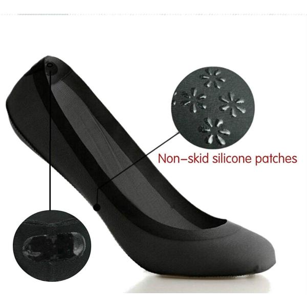 Jarseen レディース フットカバー ステルス 安い 浅履き 靴下 ソックス ブラック 4足セット 滑り止め