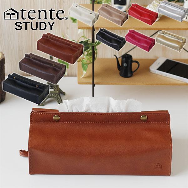 テントみたいな形がユニークな『tente』のティッシュボックスカバー！豊富なカラー展開で人気のSTUDYシリーズ。合成素材なので明るいカラーも品よく部屋にマッチします。置型ティッシュボックスカバーとして、また、フックなどにも掛けることができ...