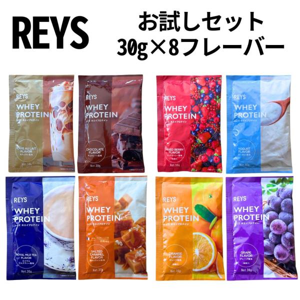 レイズ プロテイン お試し 1食分 30g × 4袋 8袋 全8種 セット 個包装 8フレーバー 選べる REYS レイズ ホエイ プロテイン 山澤 礼明 監修 whey 粉末 お試し