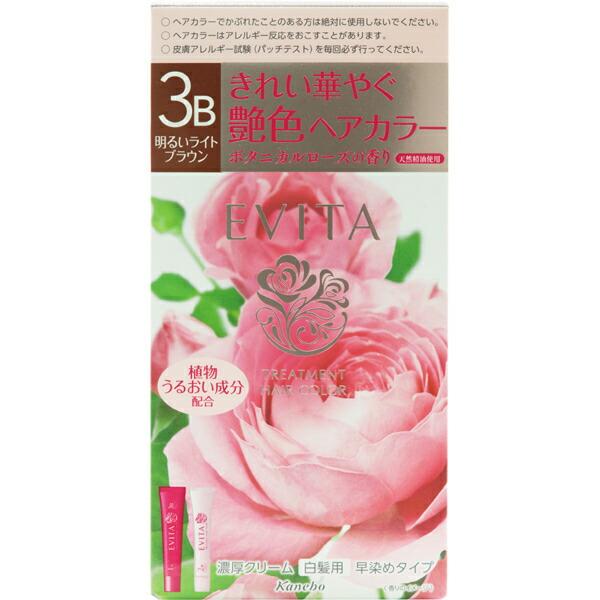【送料込み】カネボウ　エビータ トリートメントヘアカラー 3B 明るいライトブラウン　医薬部外品
