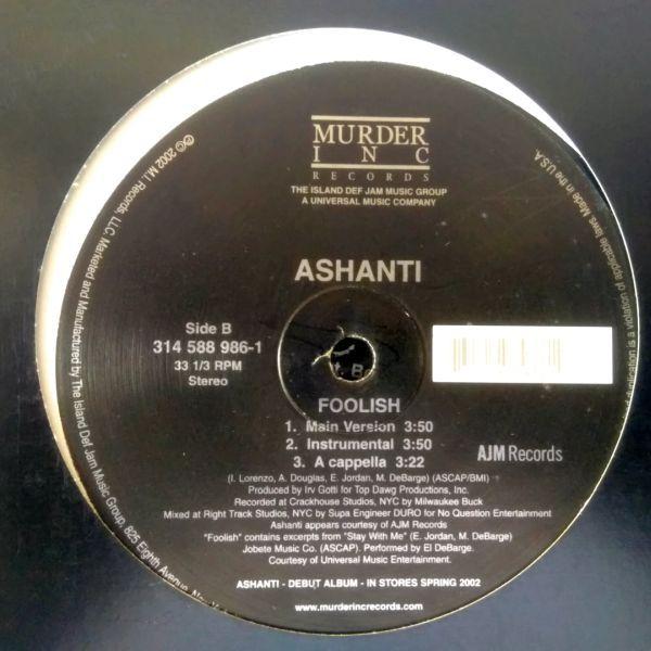 12inchレコード ASHANTI FOOLISH :171215528:レコード買取・販売 COCOBEAT 通販  