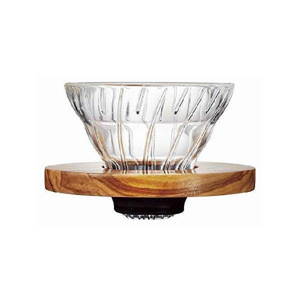 ハリオV60 耐熱ガラス透過 コーヒードリッパー 01 オリーブウッド 1杯から2杯用 VDG01OV