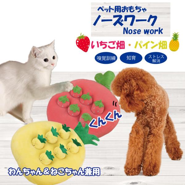 ノーズワーク いちご畑 パイン畑 犬おもちゃ 犬 猫 知育玩具 ペットおもちゃ ペット用品 ストレス解消 嗅覚訓練 いちごorパイン フェザーストア