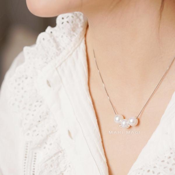 パールネックレス 三粒 10mm 18金 大粒 冠婚葬祭 葬式 結婚式