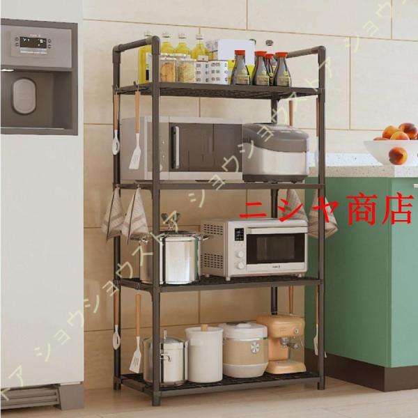 【キッチンスペースを有効活用】キッチン家電や、調味料、調理器具、食材などをすっきり整理でき、キッチンの限られた空間を無駄なく使って、便利で快適な調理スペース作ります。