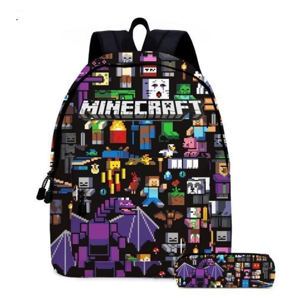 マインクラフト リュック ２点セット 3点セット 鞄と筆箱 子供用 リュックサック　キッズ 学生　外出 軽量 通学 防水 遠足 耐久性 大容量 プレゼント
