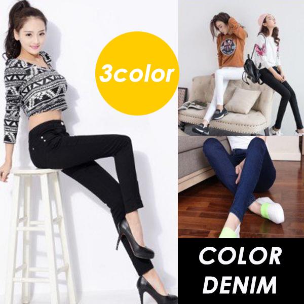 ジーンズ カラーデニム カラージーンズ フィット 美脚 レディース オシャレ デニム スリム 足長 パンツ Krsh フィールワン 通販 Yahoo ショッピング