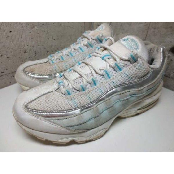 NIKE AIR MAX 95 LE GS/ナイキ エアマックス95 LE GS 白×シルバー×水色