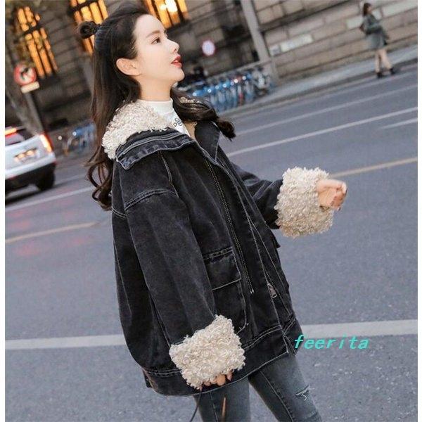 ボアジャケットレディース襟ボアデニムコート冬防寒アウター Feed9ea フェリータ 通販 Yahoo ショッピング