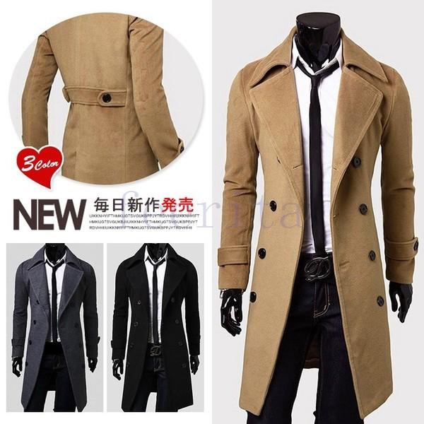 メンズトレンチコート スプリングコートロングコートピーコートイギリス風紳士お兄系 Tc03 Feeri Ftiaaa フェリータ 通販 Yahoo ショッピング