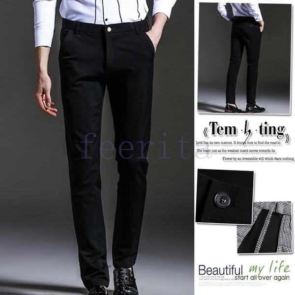 スラックス スリムパンツ ウォッシャブル ノータック 細身 ビジネス メンズ ロングズボン クールビズ 就活 結婚式 父の日 ギフト Dierenkliniekdepijp Nl