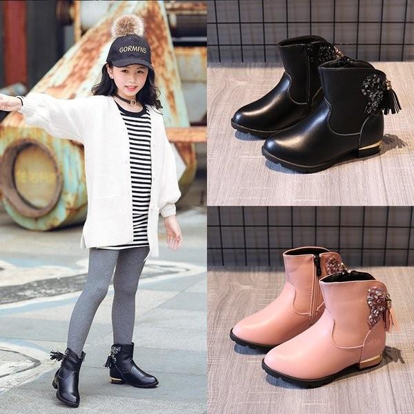 キッズブーツショートブーツ女の子男の子子供靴裏起毛暖かい新作冬秋 Www Ramnurtextile Com