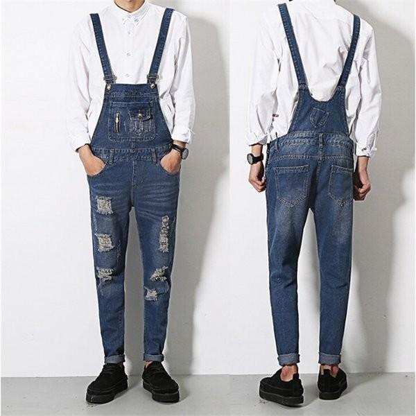 メンズつなぎオールインワンオーバーオールダメージサロペットカジュアルデニムパンツボトムススリム細身おしゃれ Yazyl Ahumd049 フェリータ 通販 Yahoo ショッピング