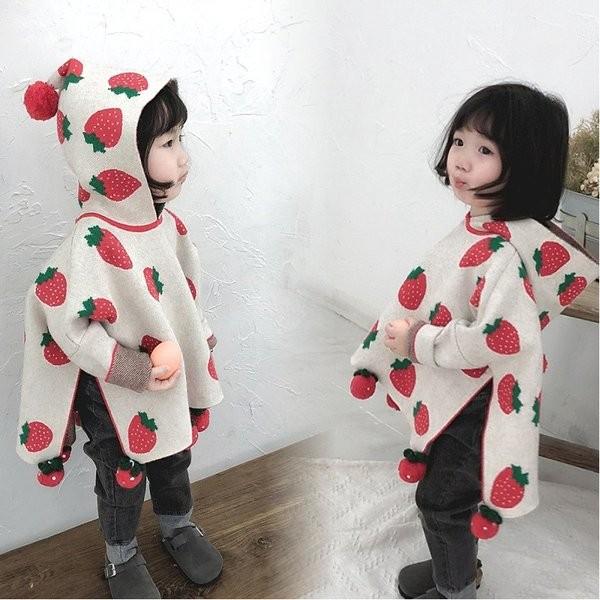マント子供コート冬キッズマントキッズアウター着る毛布ベビー キッズ ジュニア 女の子 子供ポンチョケープポンチョ着防寒フード付きボア保温 Draindone Ie