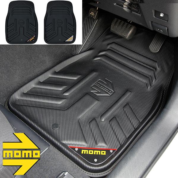 MOMO フロアマット 1枚 Mサイズ トレイマット 軽自動車 コンパクトカー ミニバン モモ DRIVE ドライブ カーボン ブラック シルバー フェリスヴィータ