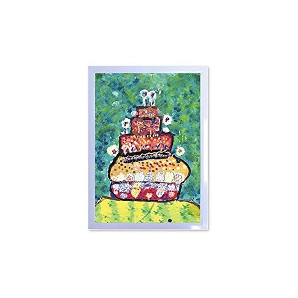 Dx ポスター 子供地球基金 お花の塔 フレーム付き 白 87cm 62cm 日本製