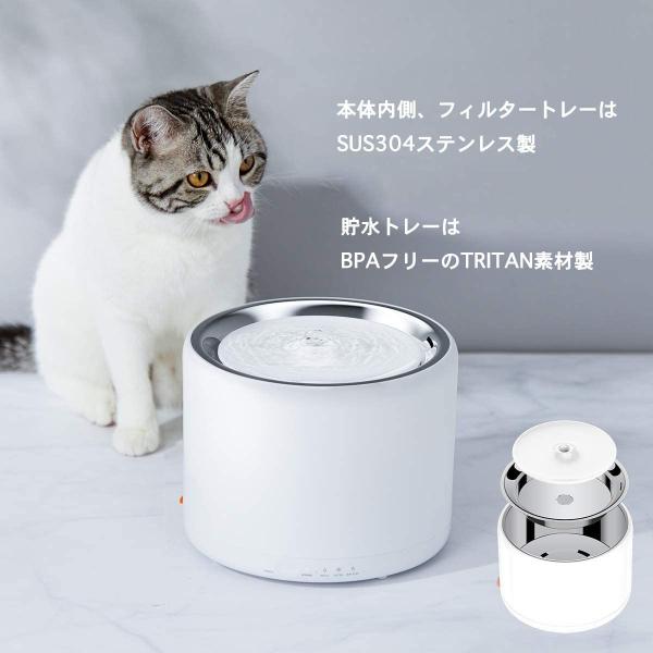 Petkit給水器3rd世代 猫用 ステンレス製 ぺット用 水飲み 静音にこだわったポンプ 循環式 自動パワーオフ フィルター変更と水 犬用 爆買い新作