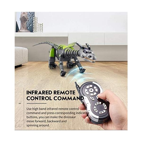Outlet Sale Yarmoshi 白 ブルーグリーン グレー ドラゴン ロボット おもちゃ リモコン ライト 歩く 頭 音 走る Usb充電式 尻尾 動く