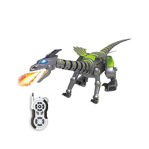 Yarmoshi 白 ブルーグリーン グレー ドラゴン ロボット おもちゃ リモコン 頭 動く 受注生産品 歩く 尻尾 音 Usb充電式 走る ライト