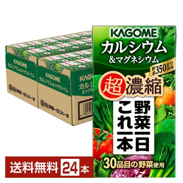 他サイト： カゴメ 野菜一日これ一本 超濃縮 カルシウム＆マグネシウム 125ml 紙パック 24本 1ケース 送料無料の商品画像