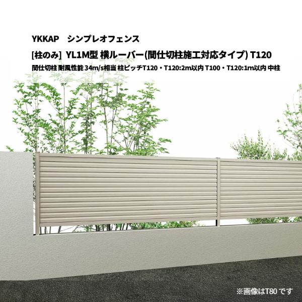 YKKAP シンプレオフェンス YL1M型 横ルーバー(間仕切柱施工対応タイプ