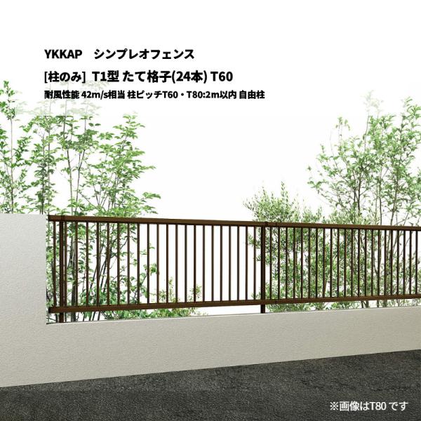 YKKAP シンプレオフェンス T1型 たて格子(24本) T60 耐風性能 42m/s