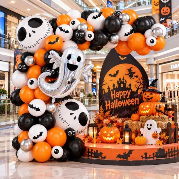 【111個】ハロウィン 飾り バルーン 風船 ガーランド パーティー イベント デコレーション インテリア 装飾 飾り付け かぼちゃ 幽霊 おばけ 店舗装飾