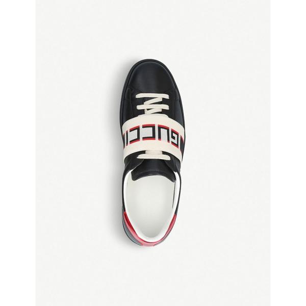 グッチ Gucci メンズ スニーカー シューズ 靴 Trainers Black Ace New 即納送料無料 Leather Stripe