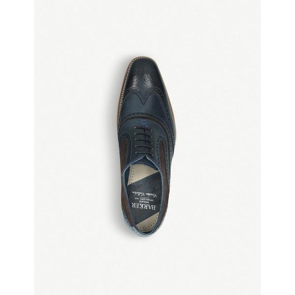 一番人気物 バーカー メンズ 革靴 ビジネスシューズ シューズ 靴 Mcclean Mixed Leather Oxford Brogues Blue Drk C 全商品オープニング価格
