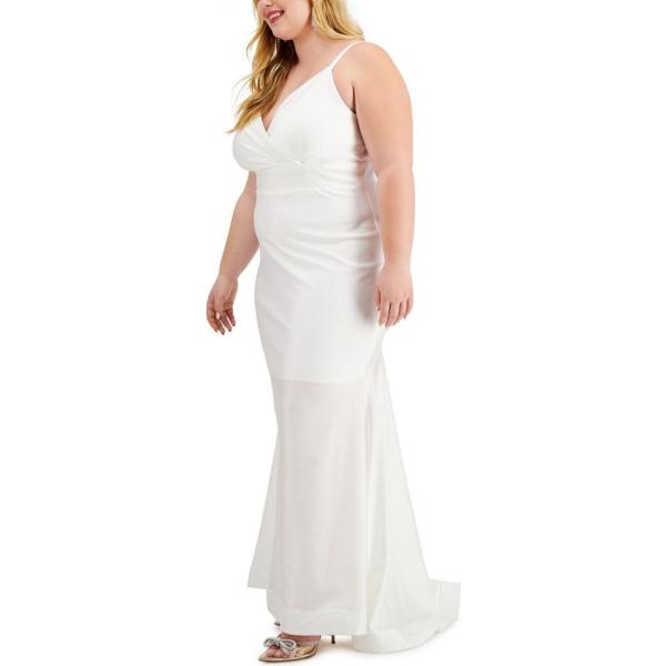 高質で安価 モルガン Morgan Company レディース パーティードレス 大きいサイズ ワンピース ドレス Trendy Plus Size Trumpet Skirt Gown White 送料無料 Www Salon Annegret De