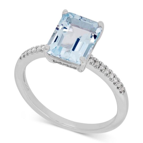 メイシーズ Macy S レディース 指輪 リング Aquamarine 2 1 10 Ct T W And Diamond 1 10 Ct T W Ring In 14k White Gold Blue Purrworld Com