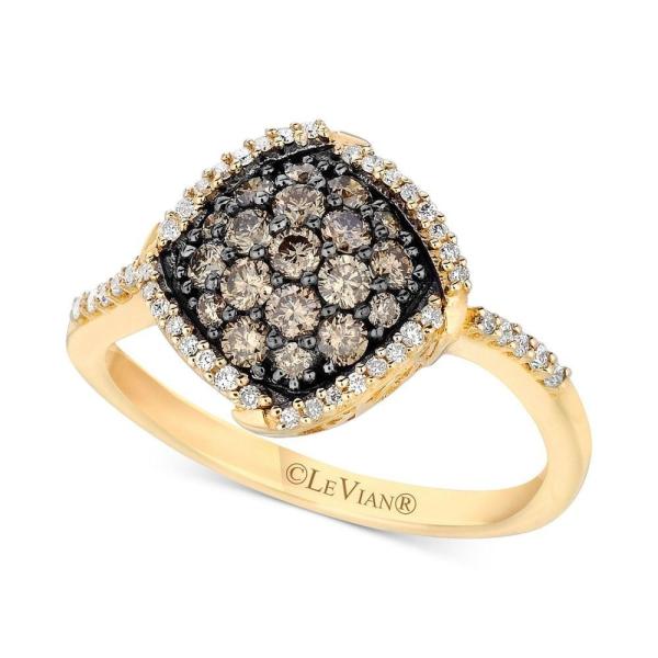 ル Vian レディース レディース Chocolatier Chocolatier ヴァン ジュエリー アクセサリー Halo Diamond Le Ct レディース 指輪 リング Cluster Ring 5 8 T W In 14k Gold Yellow Gold Dp4 Ffafb フェルマート Fermart シューズ