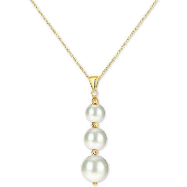 メイシーズ Pearl 14k Macys メンズ ネックレス Cultured Freshwater Pearl 6 To Yellow 9mm Graduated 18 Pendant Necklace In 14k Gold Yellow Gold Dp4 Ffe05f3729 フェルマート Fermart シューズ