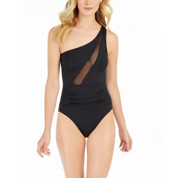ラブランカ La Blanca レディース ワンピース ワンショルダー 水着 ビーチウェア Slimming Mesh Inset One Shoulder One Piece Swimsuit Black Www Gotogo Jp